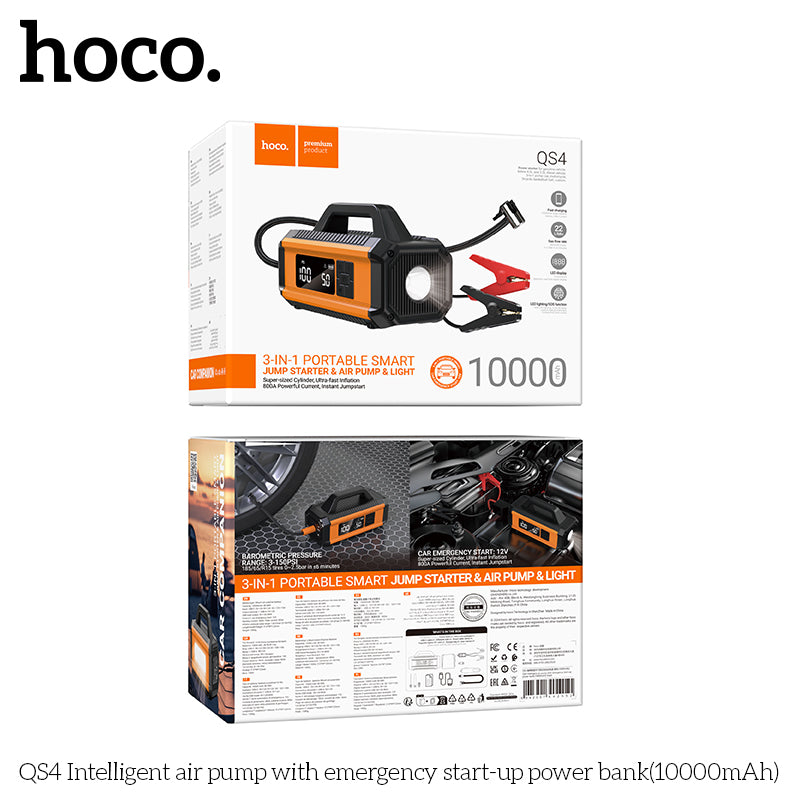 HD_SYNC:QS4 Intelligent air pump with emergency start-up power bank(10000mAh)
