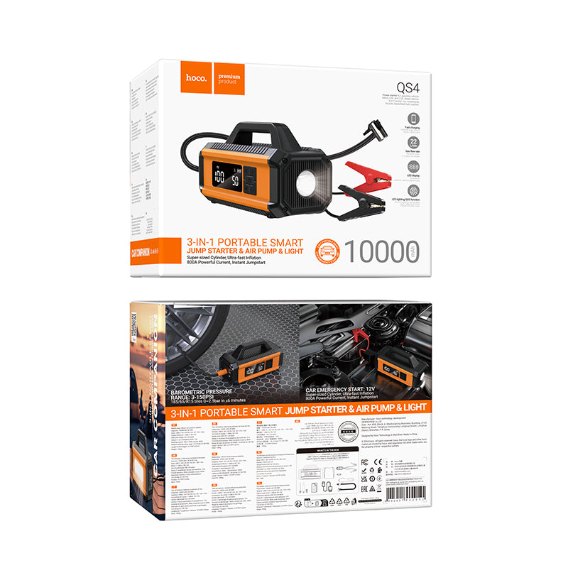 HD_SYNC:QS4 Intelligent air pump with emergency start-up power bank(10000mAh)