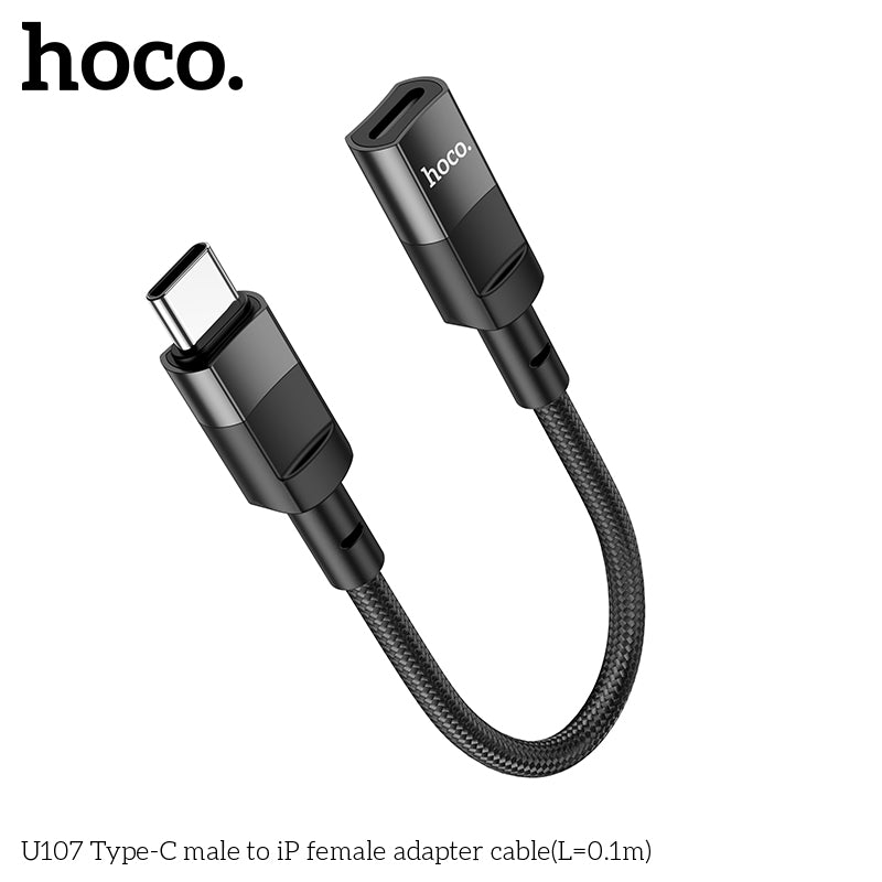 HD_SYNC:U107 Type-C male to iP female adapter cable(L=0.1m)