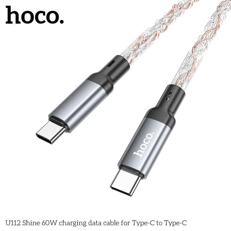HD_SYNC:U112 Shine 60W charging data cable for Type-C to Type-C