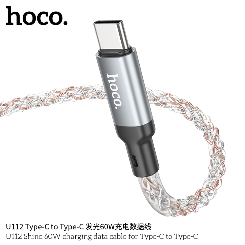 HD_SYNC:U112 Shine 60W charging data cable for Type-C to Type-C