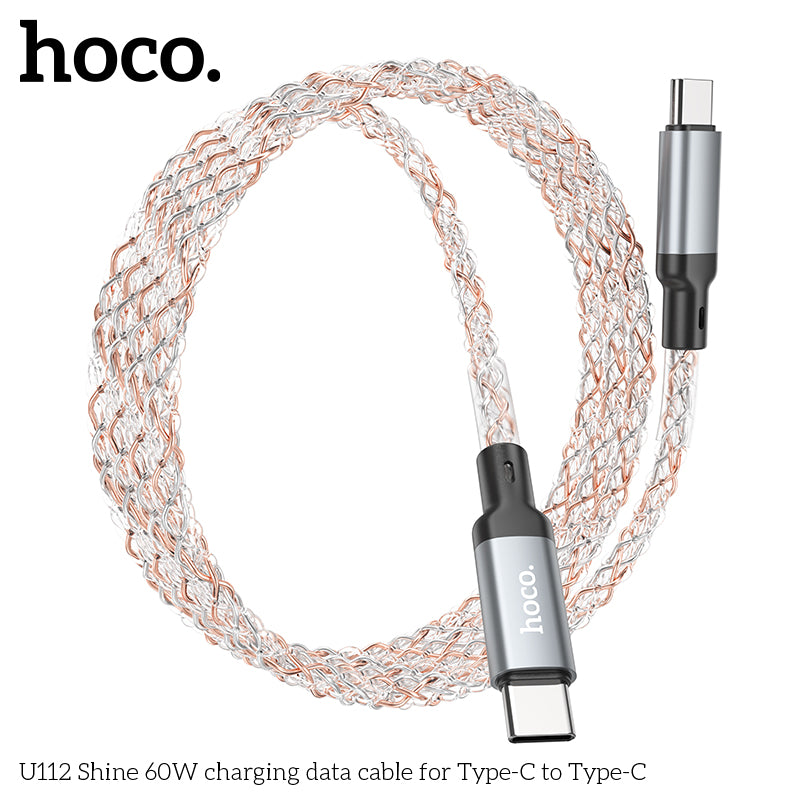 HD_SYNC:U112 Shine 60W charging data cable for Type-C to Type-C
