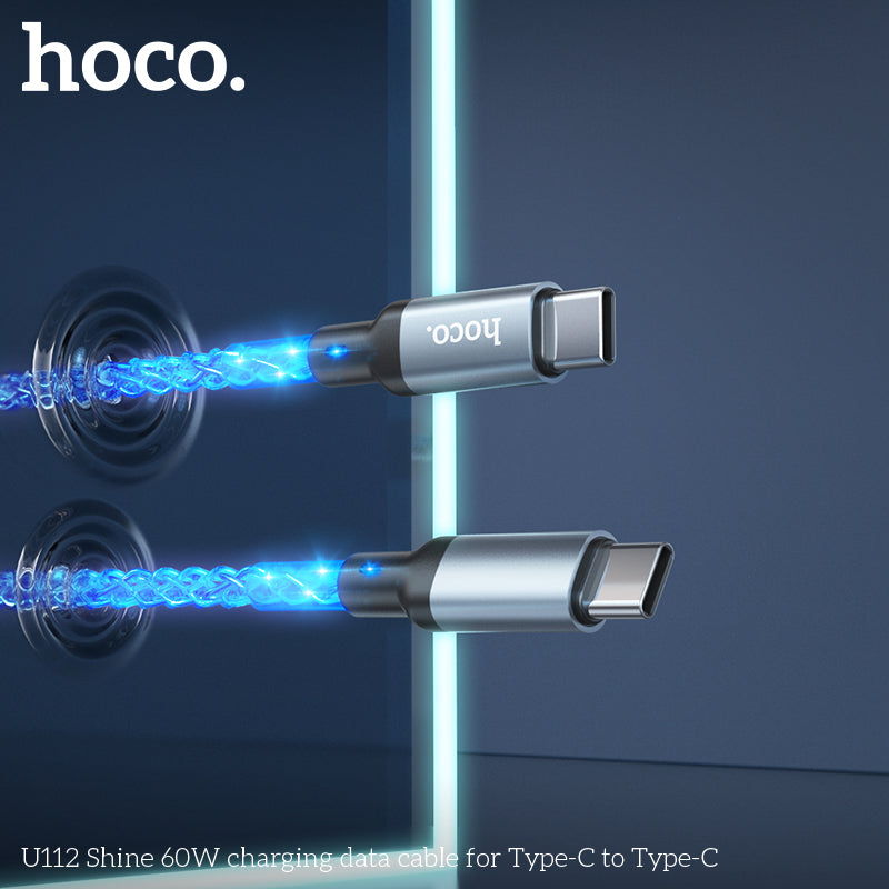 HD_SYNC:U112 Shine 60W charging data cable for Type-C to Type-C