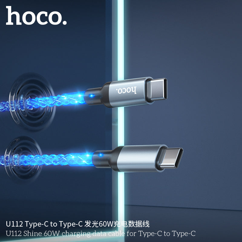 HD_SYNC:U112 Shine 60W charging data cable for Type-C to Type-C