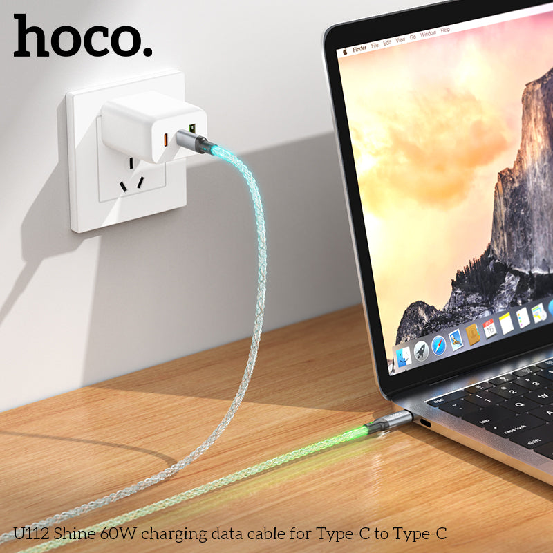 HD_SYNC:U112 Shine 60W charging data cable for Type-C to Type-C