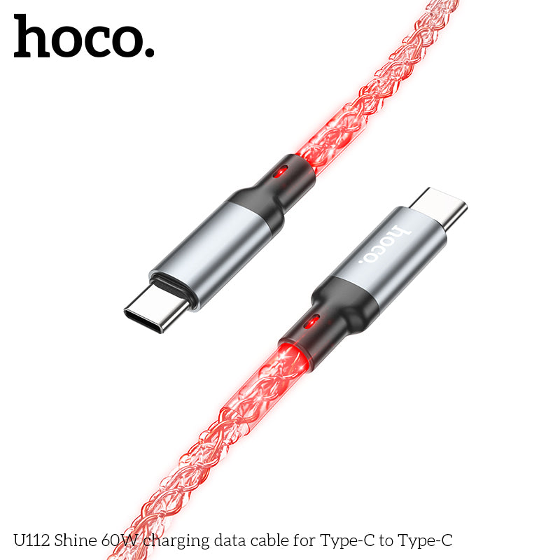 HD_SYNC:U112 Shine 60W charging data cable for Type-C to Type-C