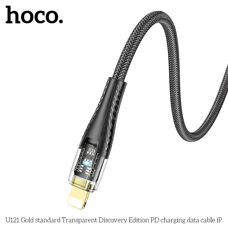 HD_SYNC:U121 Gold standard Transparent Discovery Edition PD charging data cable iP