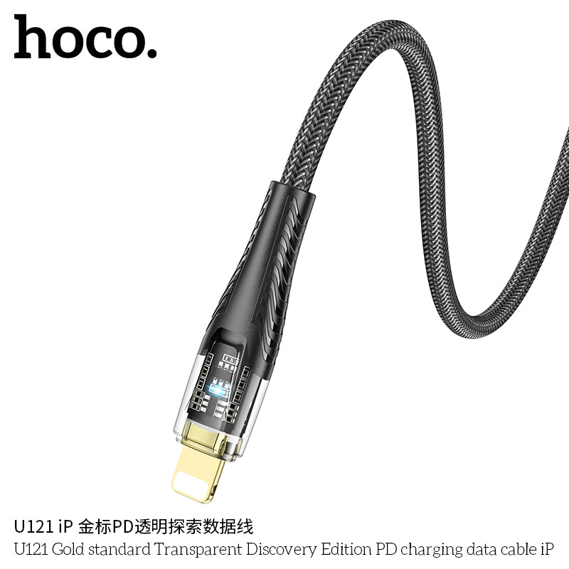HD_SYNC:U121 Gold standard Transparent Discovery Edition PD charging data cable iP