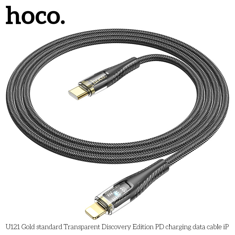 HD_SYNC:U121 Gold standard Transparent Discovery Edition PD charging data cable iP