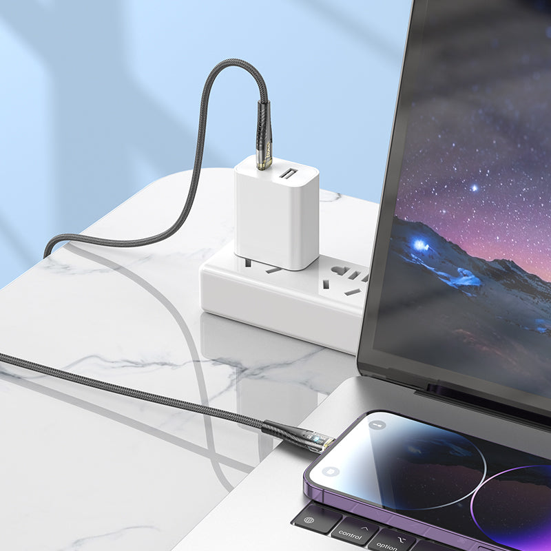 HD_SYNC:U121 Gold standard Transparent Discovery Edition PD charging data cable iP