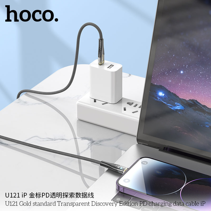 HD_SYNC:U121 Gold standard Transparent Discovery Edition 60W charging data cable Type-C to Type-C