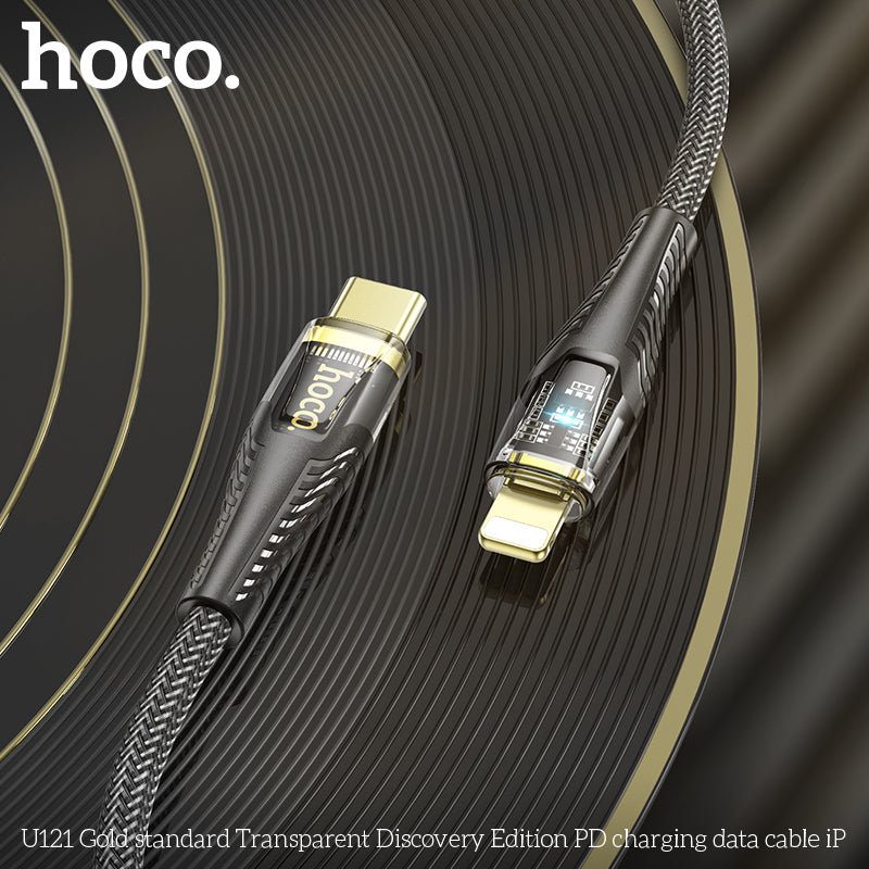 HD_SYNC:U121 Gold standard Transparent Discovery Edition PD charging data cable iP
