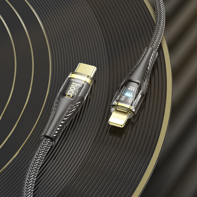 HD_SYNC:U121 Gold standard Transparent Discovery Edition PD charging data cable iP