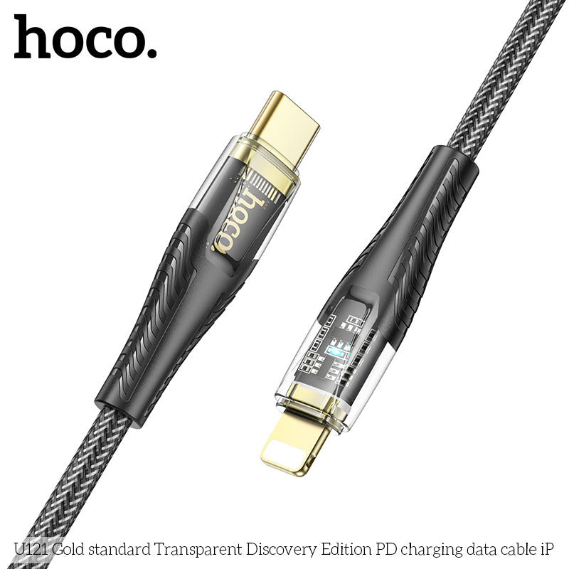 HD_SYNC:U121 Gold standard Transparent Discovery Edition PD charging data cable iP