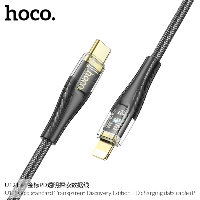 HD_SYNC:U121 Gold standard Transparent Discovery Edition 60W charging data cable Type-C to Type-C