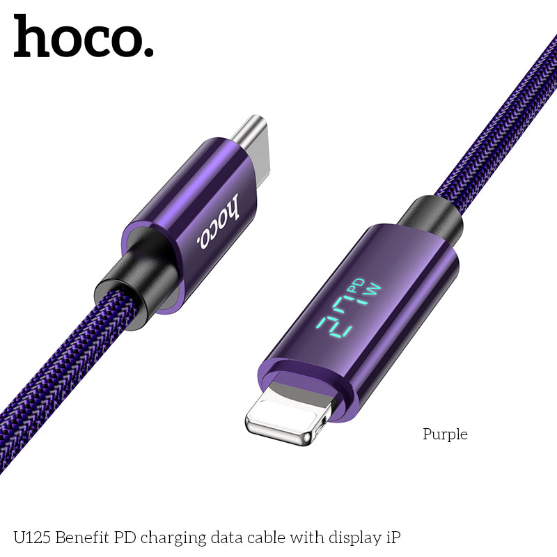 HD_SYNC:U125 Benefit 100W charging data cable with display Type-C to Type-C