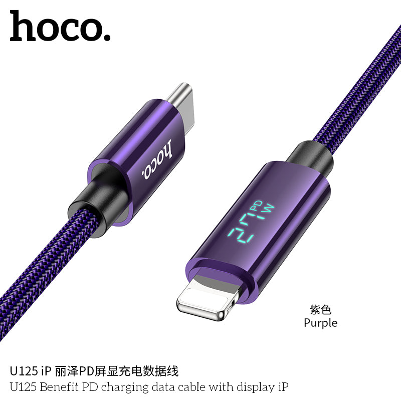 HD_SYNC:U125 Benefit 100W charging data cable with display Type-C to Type-C