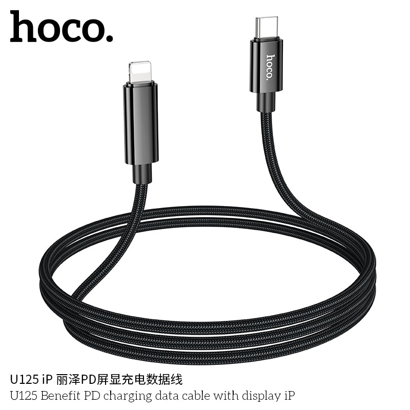 HD_SYNC:U125 Benefit 100W charging data cable with display Type-C to Type-C