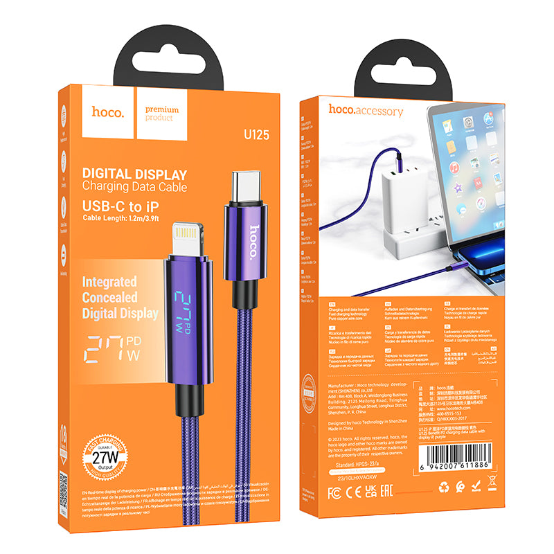 HD_SYNC:U125 Benefit 5A charging data cable with display Type-C