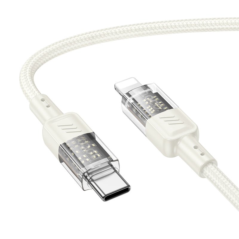 HD_SYNC:U129 Spirit 60W transparent charging data cable Type-C to Type-C