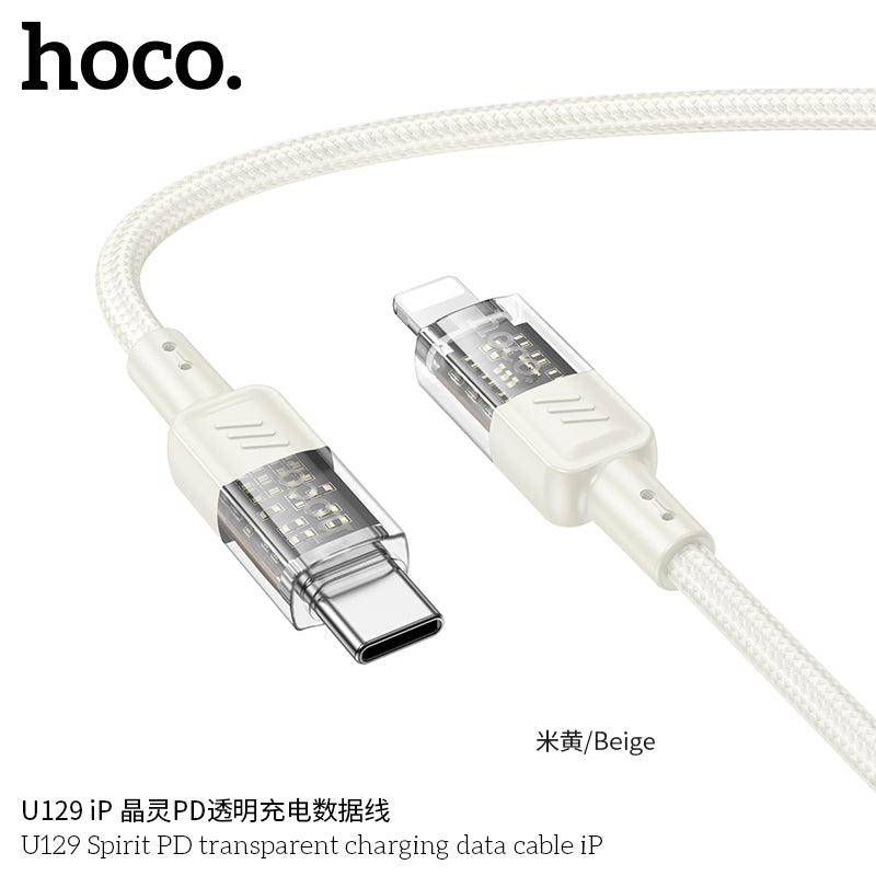 HD_SYNC:U129 Spirit PD transparent charging data cable iP
