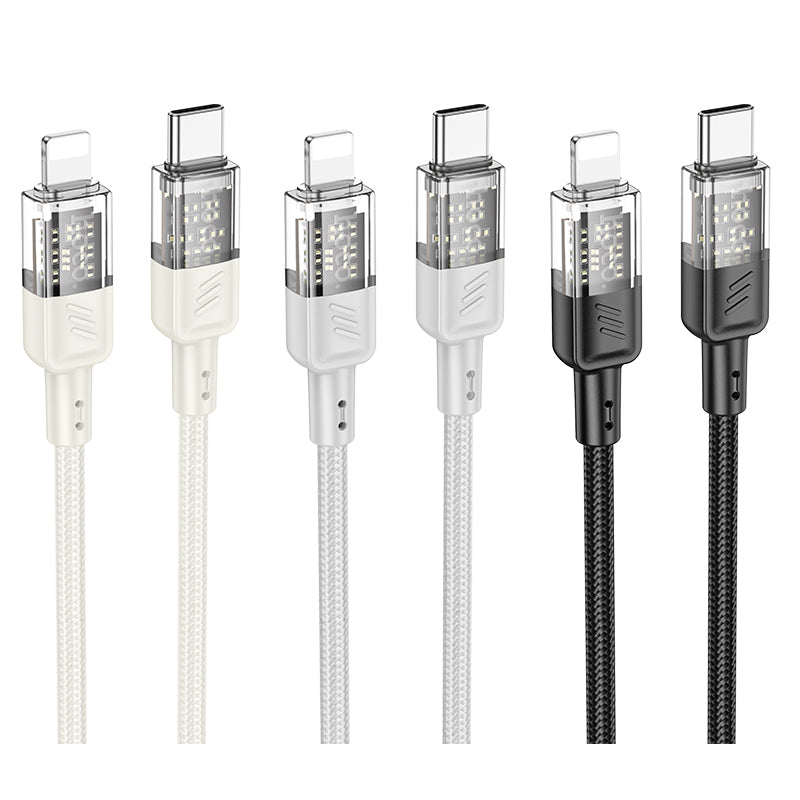 HD_SYNC:U129 Spirit PD transparent charging data cable iP