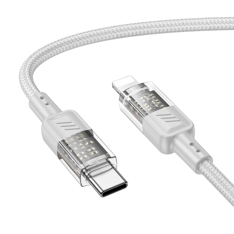 HD_SYNC:U129 Spirit 60W transparent charging data cable Type-C to Type-C