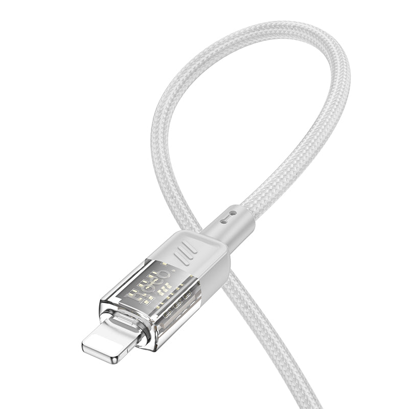 HD_SYNC:U129 Spirit 60W transparent charging data cable Type-C to Type-C