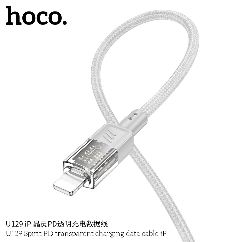 HD_SYNC:U129 Spirit PD transparent charging data cable iP