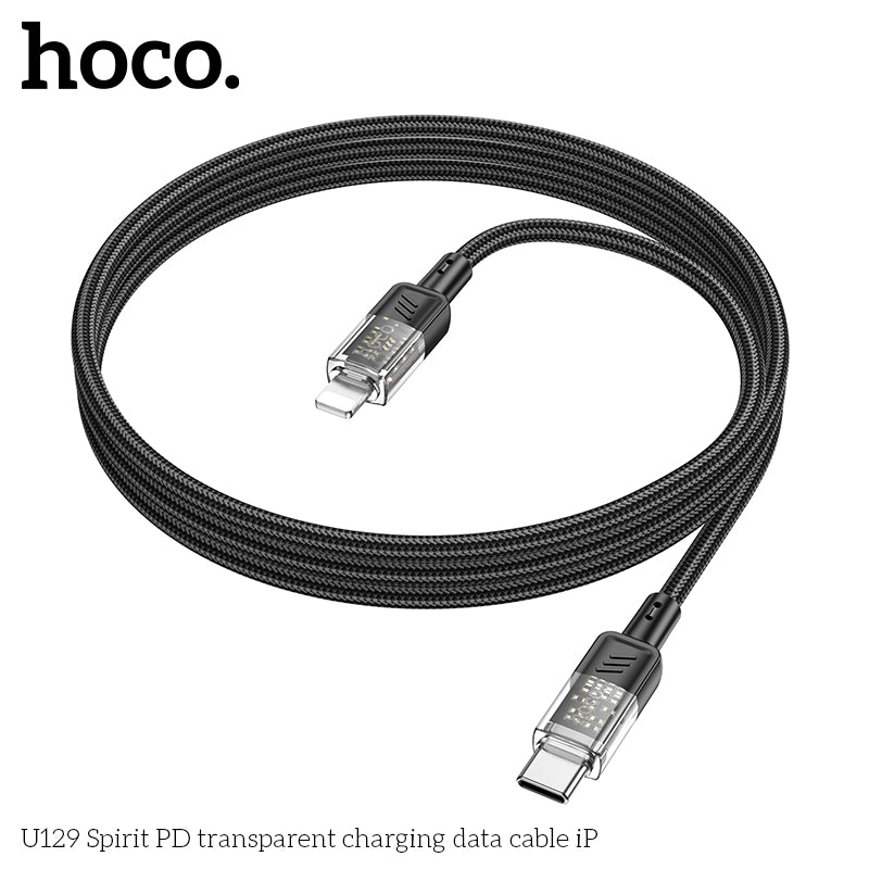HD_SYNC:U129 Spirit PD transparent charging data cable iP