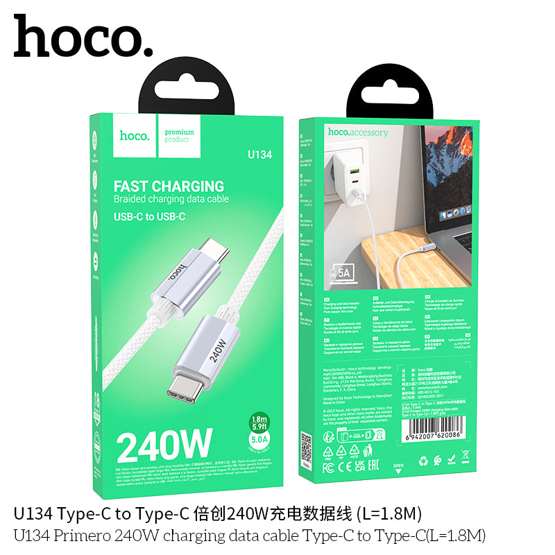 HD_SYNC:U134 Primero 240W charging data cable Type-C to Type-C(L=1.8M)
