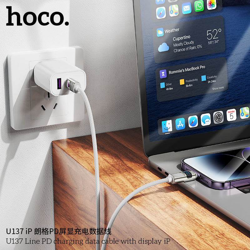 HD_SYNC:U137 Line PD charging data cable with display iP