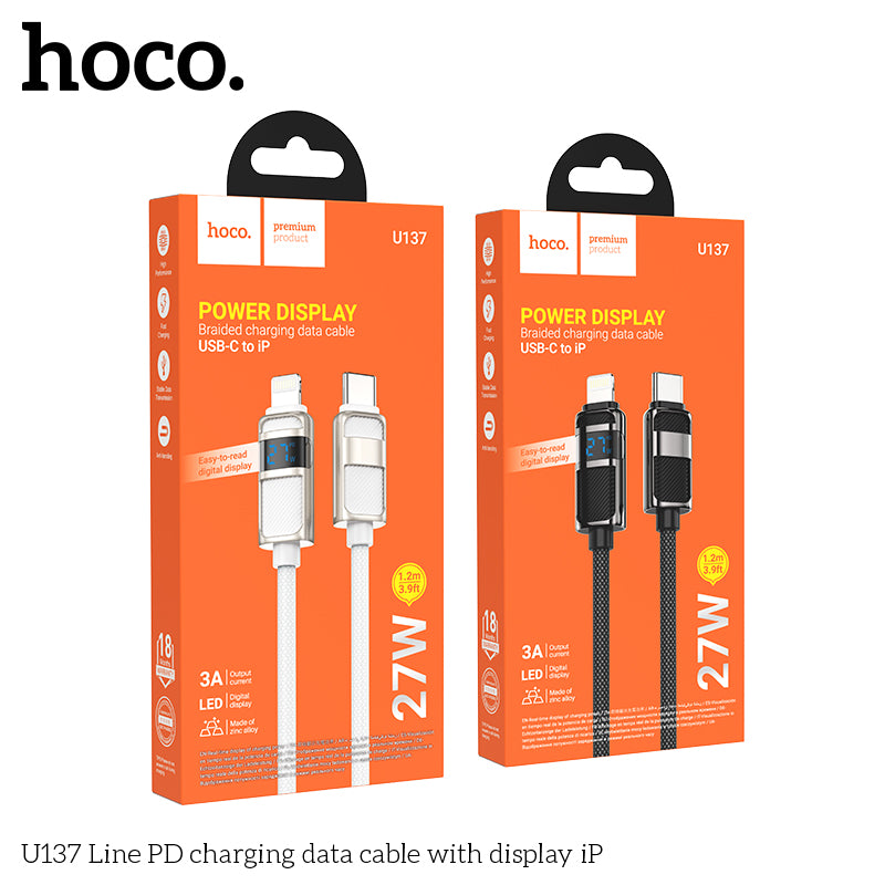 HD_SYNC:U137 5A Line charging data cable with display Type-C