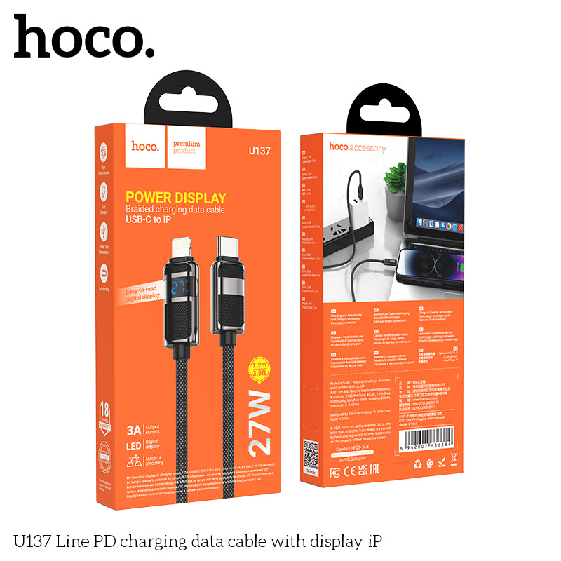 HD_SYNC:U137 Line 60W charging data cable with display C to C