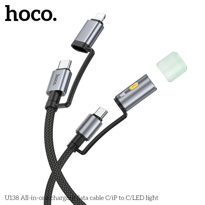 HD_SYNC:U138 All-in-one charging data cable C/iP to C/LED light
