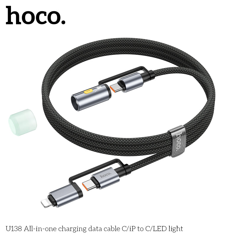HD_SYNC:U138 All-in-one charging data cable C/iP to C/LED light