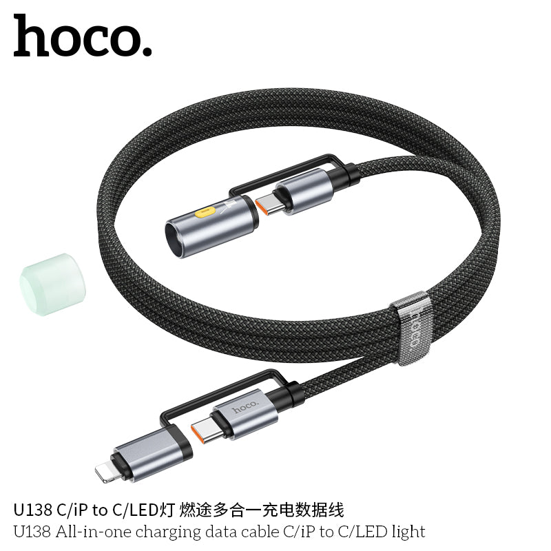 HD_SYNC:U138 All-in-one charging data cable C/iP to C/LED light