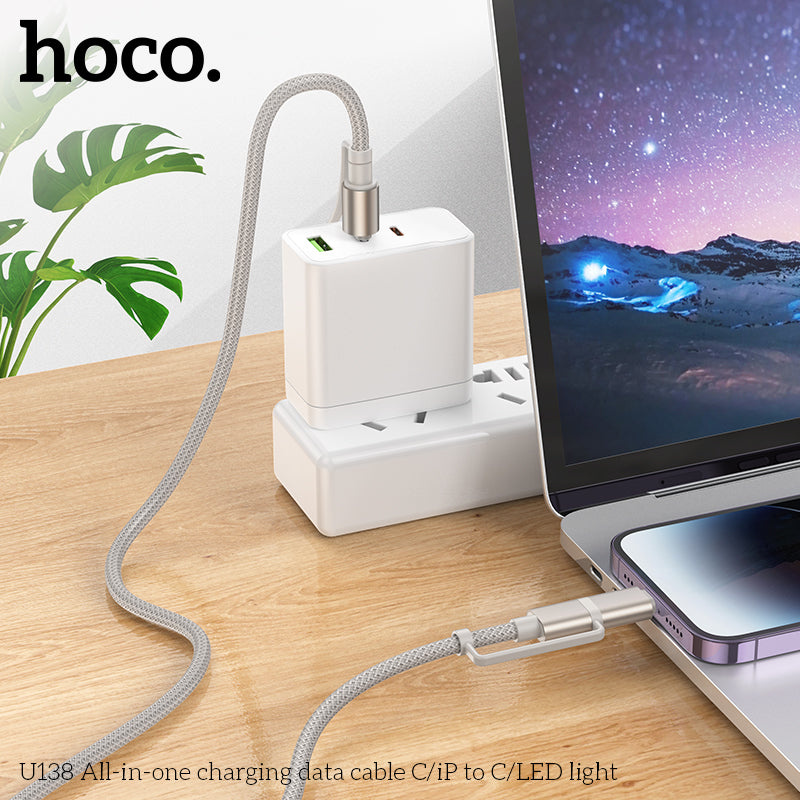 HD_SYNC:U138 All-in-one charging data cable C/iP to C/LED light