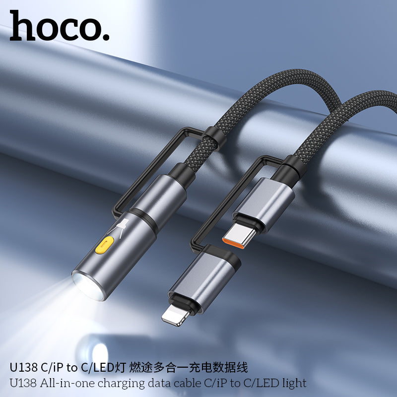 HD_SYNC:U138 All-in-one charging data cable C/iP to C/LED light