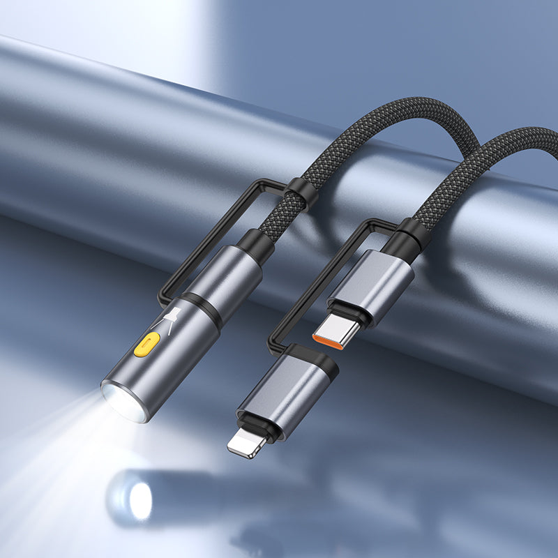 HD_SYNC:U138 All-in-one charging data cable C/iP to C/LED light
