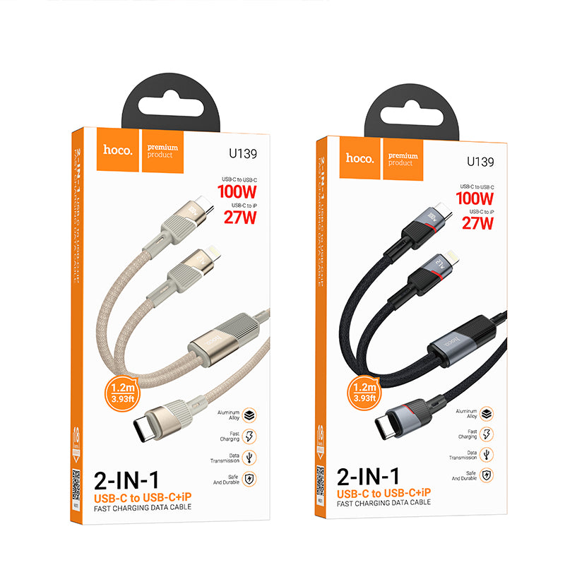 HD_SYNC:U139 C to C+iP 100W fast charging data cable