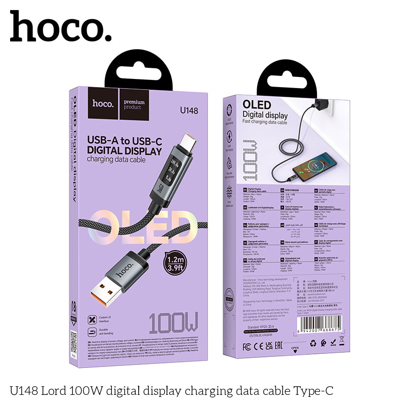 HD_SYNC:U148 Lord 100W digital display charging data cable Type-C