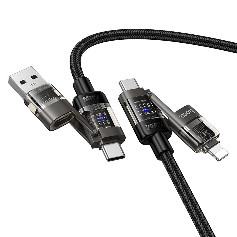 HD_SYNC:U151 Goldsmith 240W 4-in-1 charging data cable USB/C to iP/C