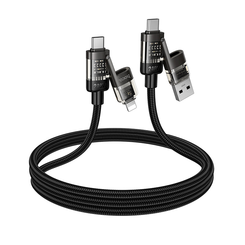 HD_SYNC:U151 Goldsmith 240W 4-in-1 charging data cable USB/C to iP/C