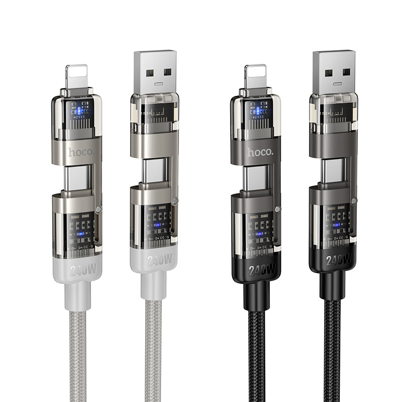 HD_SYNC:U151 Goldsmith 240W 4-in-1 charging data cable USB/C to iP/C