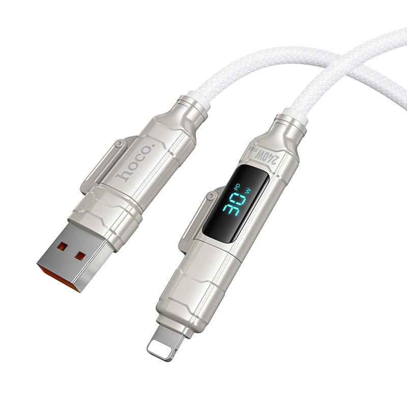 HD_SYNC:U152 Fortune 240W 4-in-1 charging data cable with display USB/C to iP/C