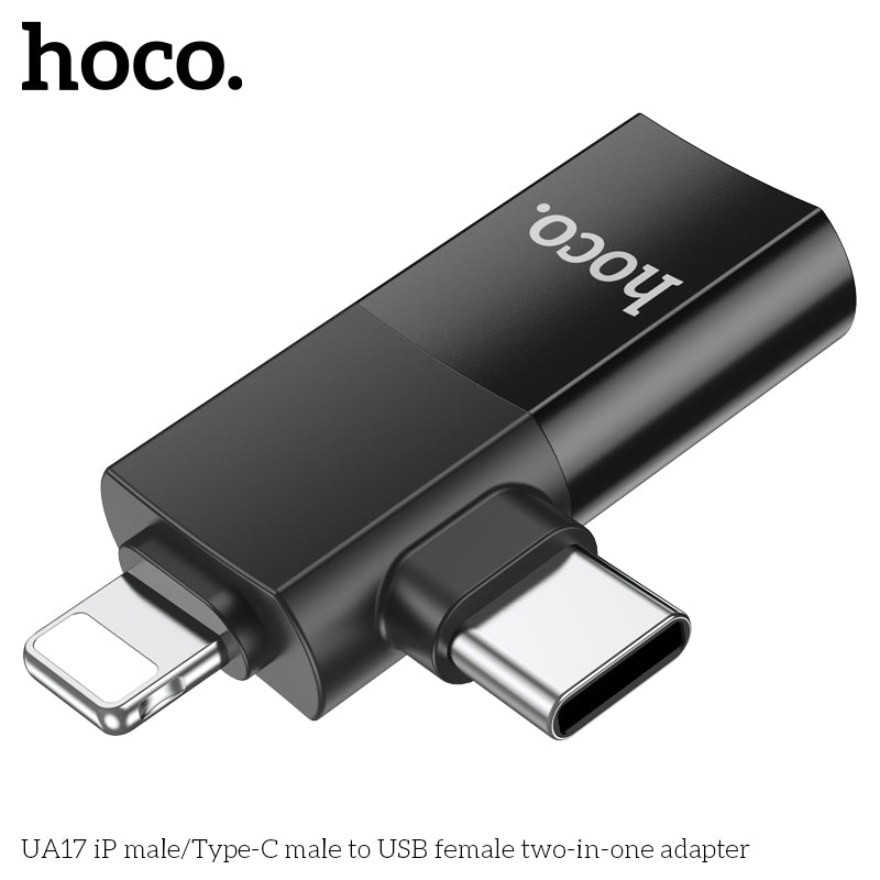HD_SYNC:UA17 iP male/Type-C male to USB female two-in-one adapter