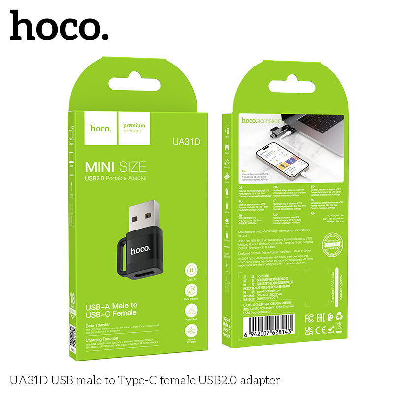 HD_SYNC:UA31D USB male to Type-C female USB2.0 adapter