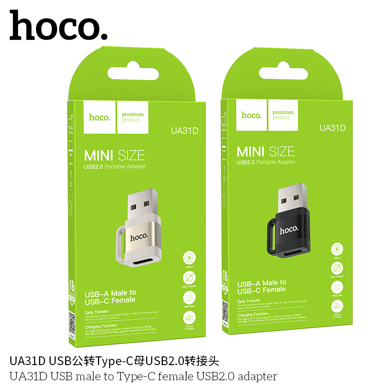 HD_SYNC:UA31D USB male to Type-C female USB2.0 adapter