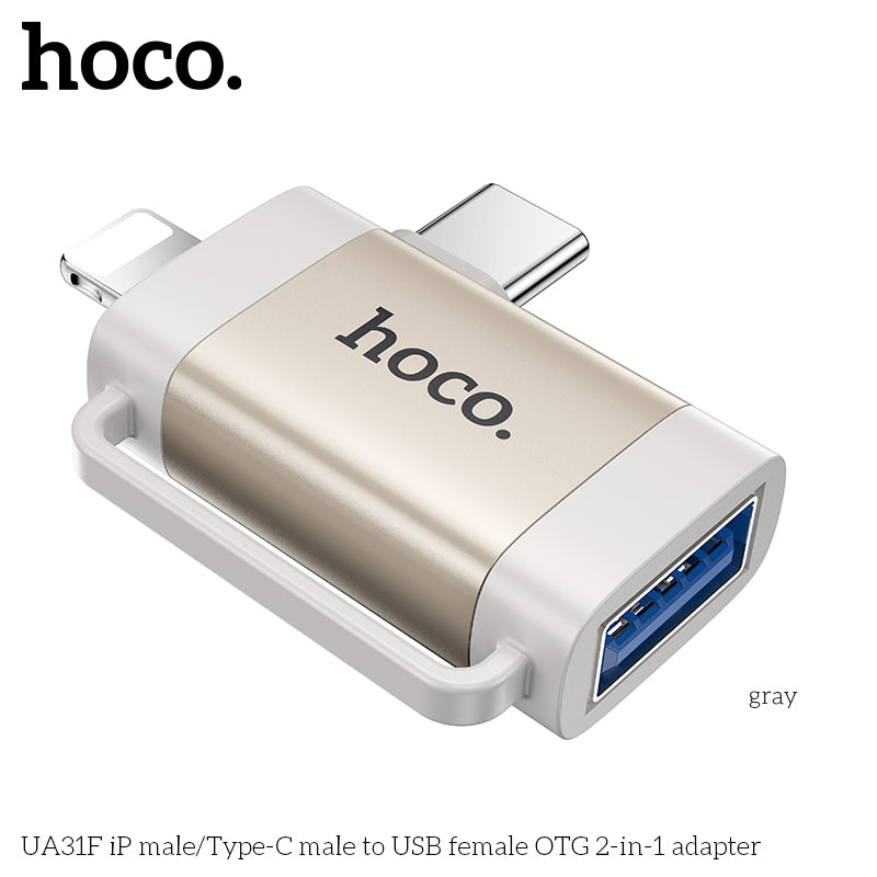 HD_SYNC:UA31F iP male/Type-C male to USB female OTG 2-in-1 adapter